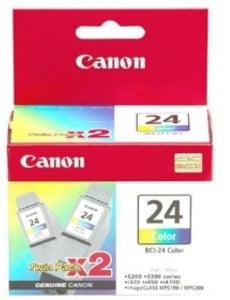 Canon Original BCI-24C Colour Ink Cartridge Set Of 2
